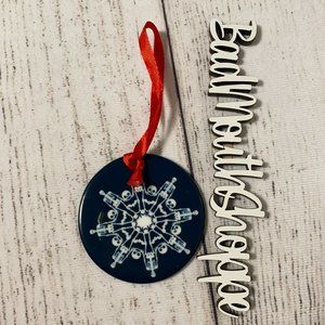 *Sweet Midnight Scary Snowfall Skeletons Snowflake Halloween Ornament